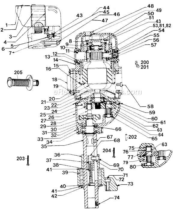 Page A Diagram and Parts List for 1555 Type 2 Black and Decker Drill Press